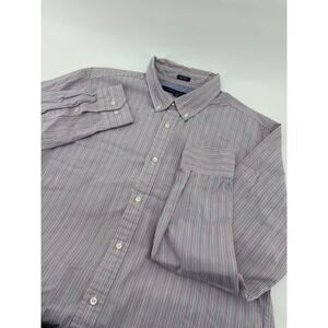 Tommy Hilfiger Mens Long Sleeve Button Down Shirt Striped Cotton Classic Fit L